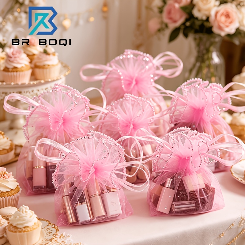 20-pack Small Round Organza Gift Bags for Jewelry